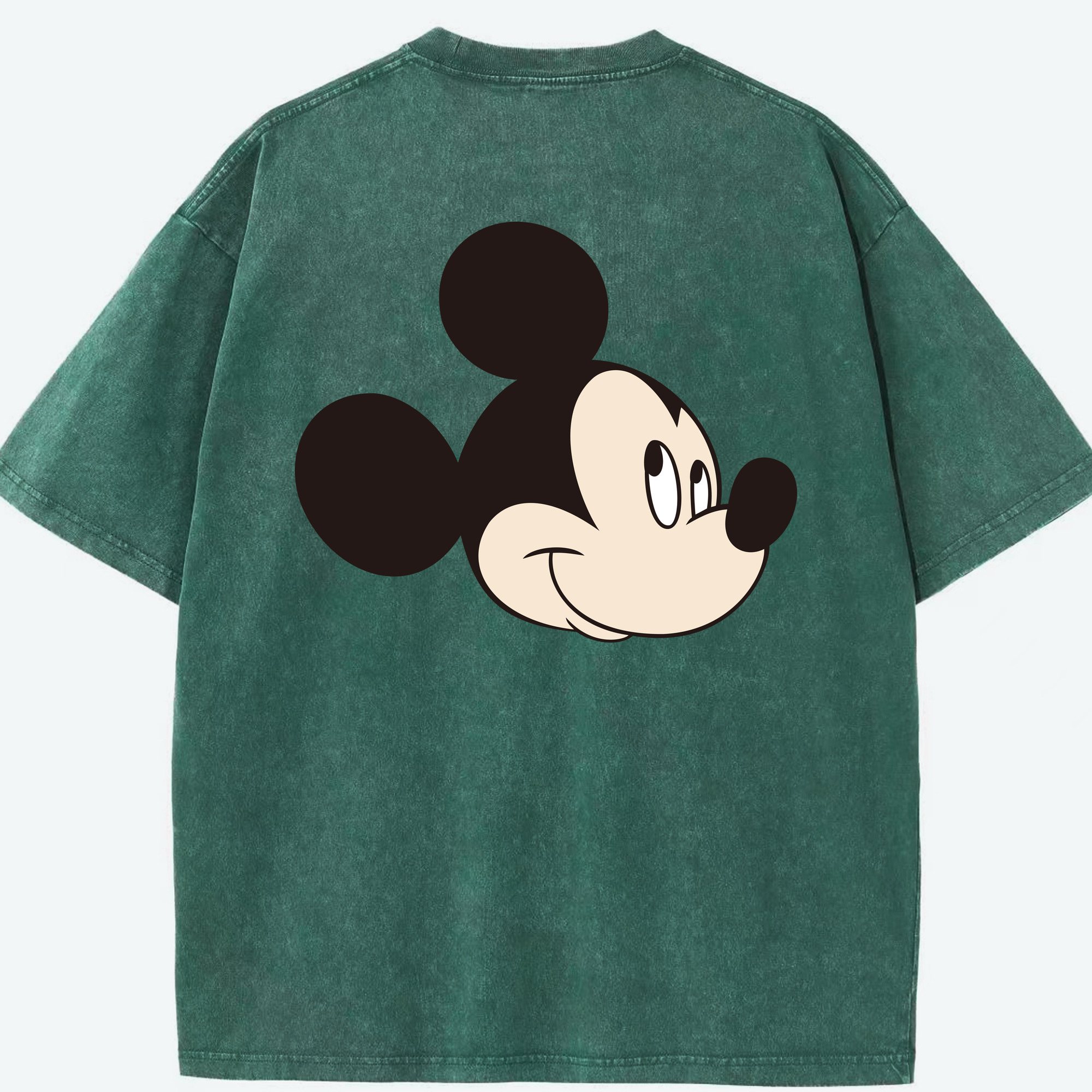 （画像用） ミッキーマウス Mickey Mouse 綿100% ヴィンテージ風 半袖Tシャツ（背面プリント）